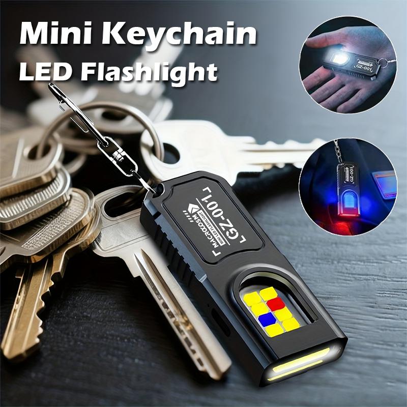 Мощный Мини COB светодиодный брелок-фонарик, перезаряжаемый через USB C, подвесной рабочий свет, водонепроницаемый брелок, кемпинг, прогулки, карманный фонарь