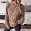 Autumn and Winter Women's Plus Size Knit Sweater Pullover Round Neck Loose Twist Solid Colour Sweater