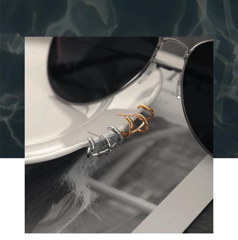 Двухцветные многослойные серьги Nohara Aoi Retro: Простой, универсальный и стильный.