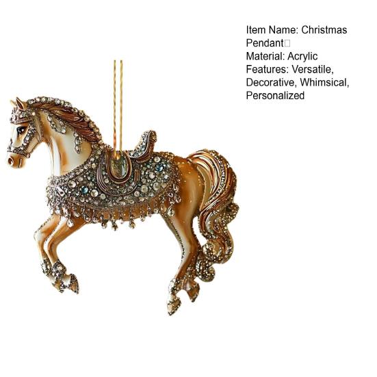 Белая лошадь акриловый автомобильный шарм рождественская тематическая подвеска украшение декор для зеркала заднего вида автомобиля брелок аксессуар для рюкзака