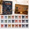 Коллекционные Рождественские Украшения 24 шт. Адвент-календарь с Ретро 2D Плоскими Акриловыми Бантами, Декоративный Набор Форм для Праздничного Отсчета для Елки, Стены
