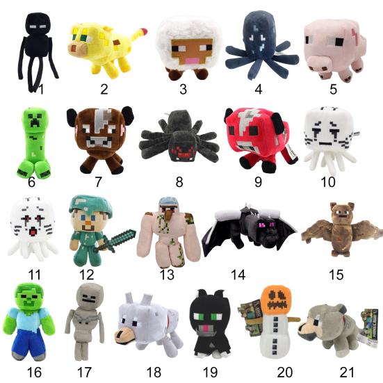 Милый Яркий Вид Высокая Симуляция Удобная Плюшевая Кукла Minecraft Мягкая Мультяшная Игровая Кукла Свинья Кальмар Кот Плюшевая Игрушка Домашнее Украшение