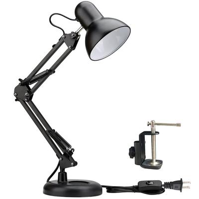 Настольная лампа LONGSHINING, LED, E26E27, Лампа с рычагом, Зажим, Подставка, Регулируемый угол, Прочная, Удобная и Долговечная, Идеально подходит для чтения, Спальни, Работы,