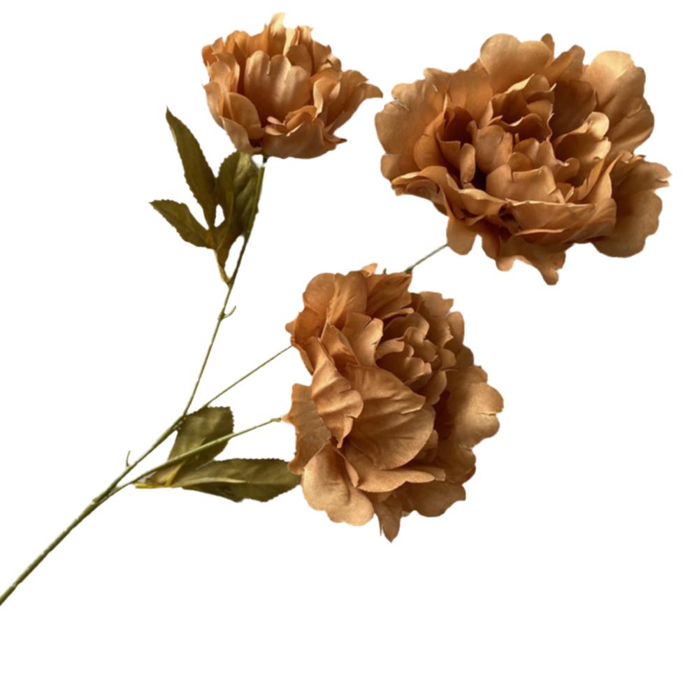 Многоцветный Пион Искусственный Цветок 3 Головки Листья Реалистичные Цветы Шелковые Лепестки Цветочная Композиция Искусственный Цветок Пион