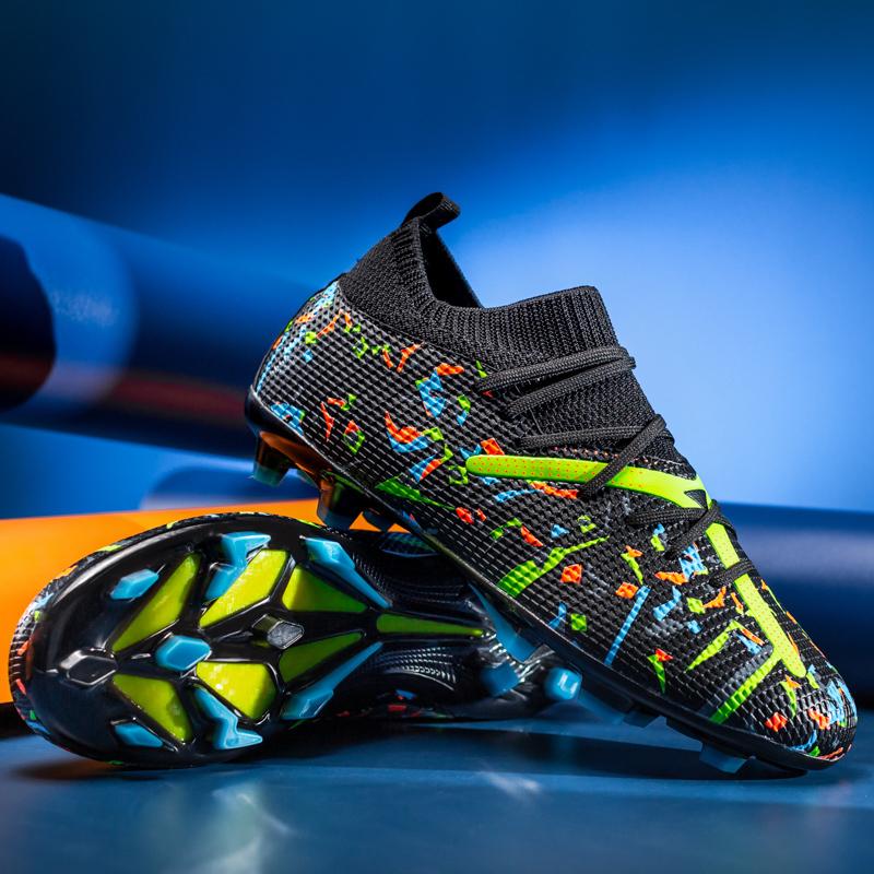 Мужские футбольные бутсы с длинными шипами и высокой лодыжкой, футбольные бутсы FG, уличные бутсы для травы, футбольные бутсы, тренировочные спортивные футбольные бутсы