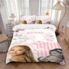 3Pcs Pink Floral Ariana Theme Bedding Sets For All Sizes New 3D Printed Bed Cover Comforter Duvet Cover Pillowcase Bedroom Decoration