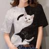 Electric Summer Cute Cat Printed Pattern Adult Women Fashion T-shirt Daily Leisure Street Womens Comfortable