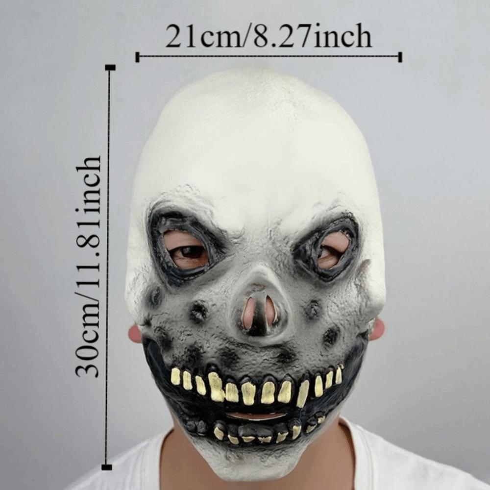Easy To Wear Realistic Halloween Skull Mask Latex Spooky Full Face Mask Breathable Funny Scary Skull Headgear Halloween Party