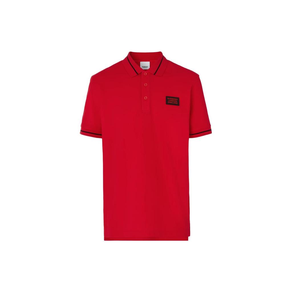 Burberry Polo Shirts Men's Red Polo Collar Moderate Straight Fit 80675801