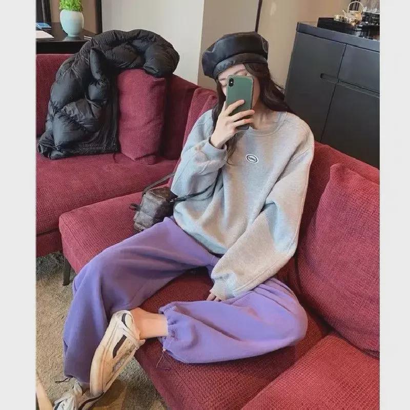 2022 Осень/Зима Модный Облегающий Повседневный Комплект Свитер Плюс Вельвет и Леггинсы с Высокой Посадкой для Женщин