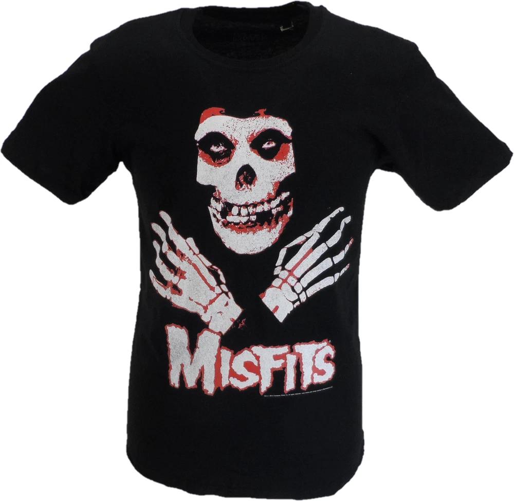 Унисекс Черная Официальная Футболка The Misfits с Логотипом Рук