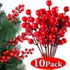 10/5/1 шт. Искусственные ягоды, ветка, букет цветов, красные ягоды падуба, тычиночные растения для новогодней рождественской вечеринки, домашний декор