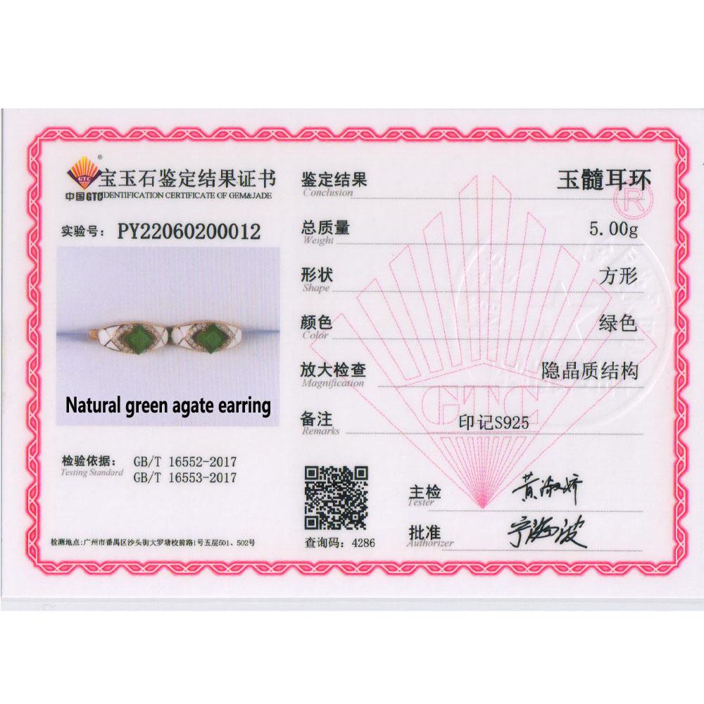 Bolaijewelry Натуральный зеленый агат, стерлинговое серебро 925 пробы, розовое золото, серьги с драгоценными камнями, винтажный дизайн, женский подарок на день рождения, годовщину