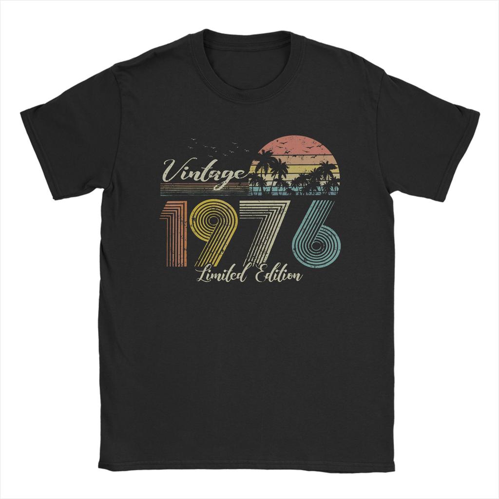 Vintage 1976 Limited Edition T Shirt Beach  Hipster TShirts Unisexs 100 Cotton O Neck Plus Size Tees ShortSleeved Retro Tshirt