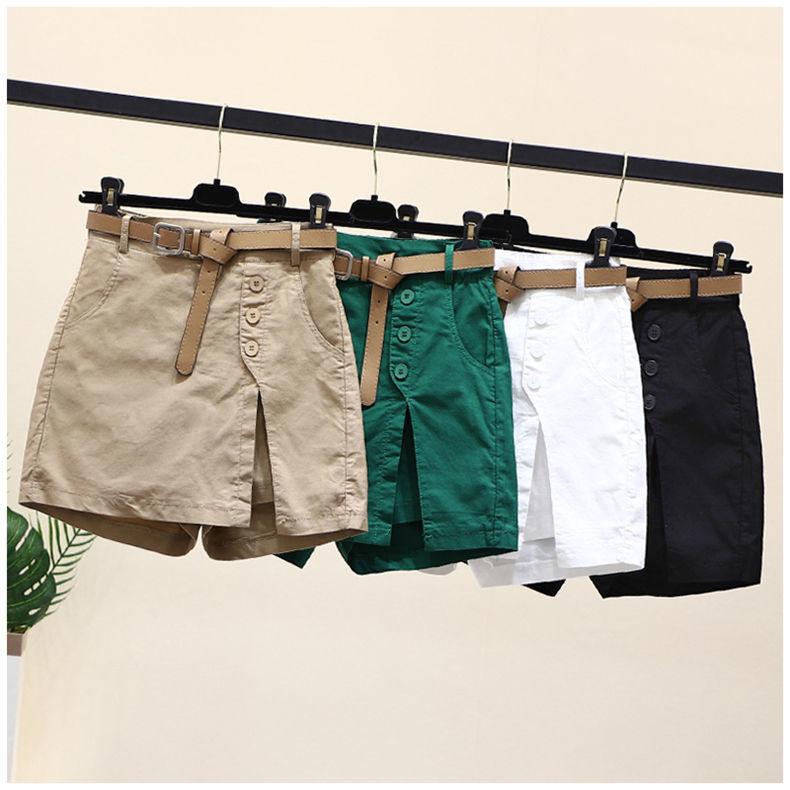 Women's Summer Casual Shorts, Korean Style A-Line Shorts with Elastic Waistband, Fashionable and Slimming