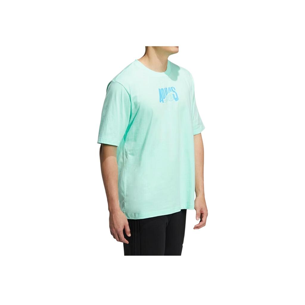 Adidas Футболка с круглым вырезом и принтом логотипа Neo, унисекс, зеленая HS8840