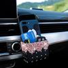 Car Diamond Inlaid Storage Bag Car Air Conditioning Vent Storage Bag Creative Diamond Storage Box Miscellaneous Box