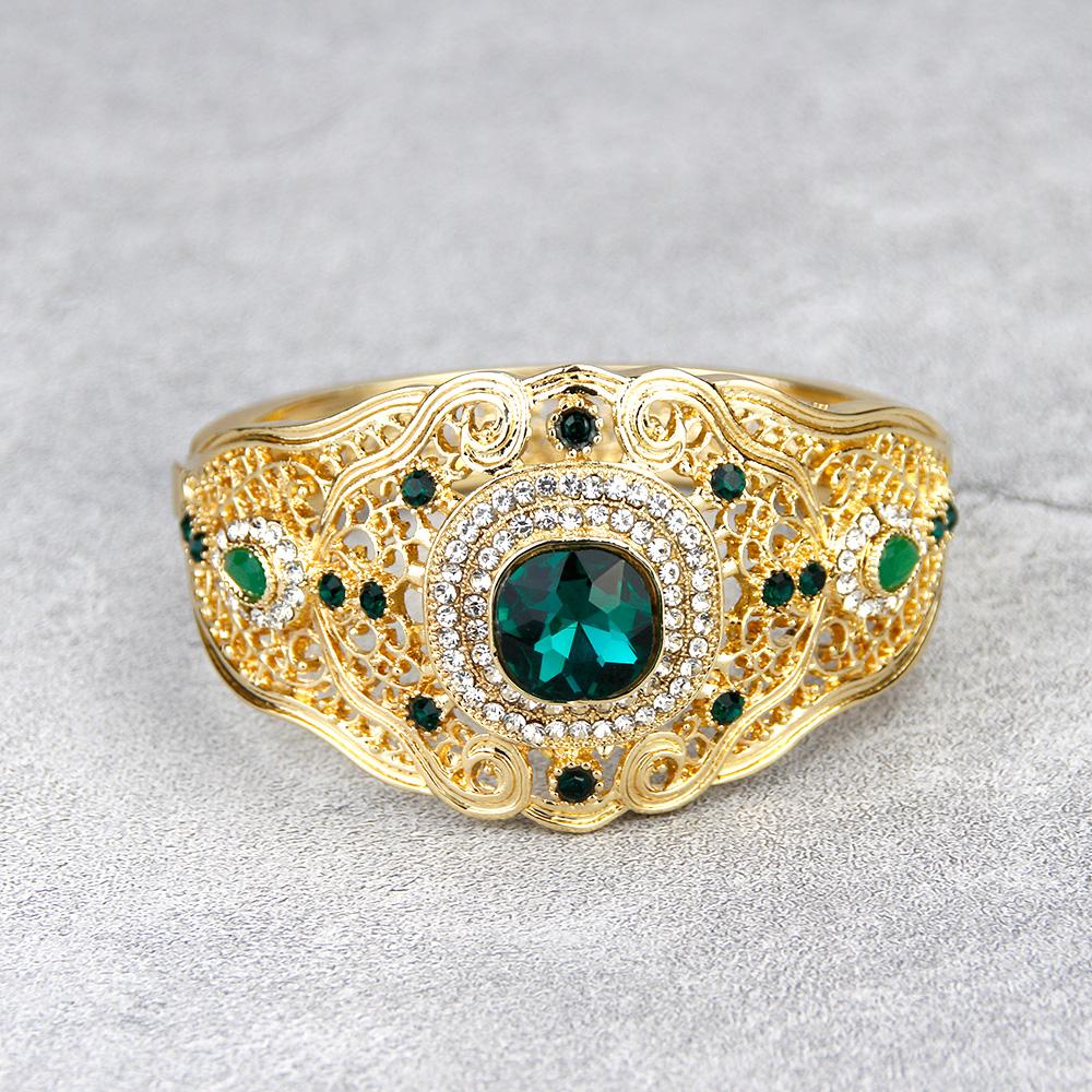 Шикарный женский браслет золотого цвета с цветком, браслет с кристаллами для невесты, свадебный ювелирный подарок