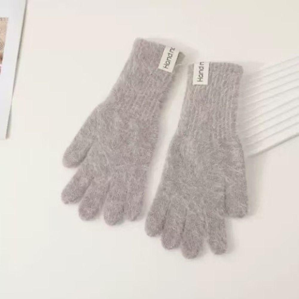 Warm Flannel Gloves Faux Fur Winter Women Gloves Fashion Long Rabbit Fur Gloves Cycling