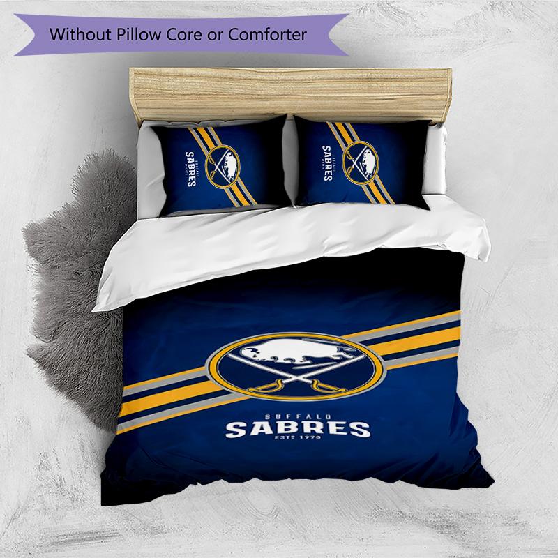 Hockey logo Printed 3PCS Bedding Set Soft Breathable Duvet Cover Pillowcases Set Washable Bedroom Decor Home Gift