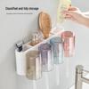 Ecoco Adhesive Wall-Mounted Toothbrush Holder with 3 Cups