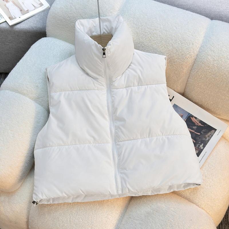 Женский жилет на осень и зиму, жилет пяти цветов, короткий, без рукавов, хлопковый жилет для женщин