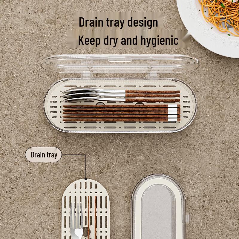 Guan Zhuojia Dustproof Draining Cutlery Storage Box
