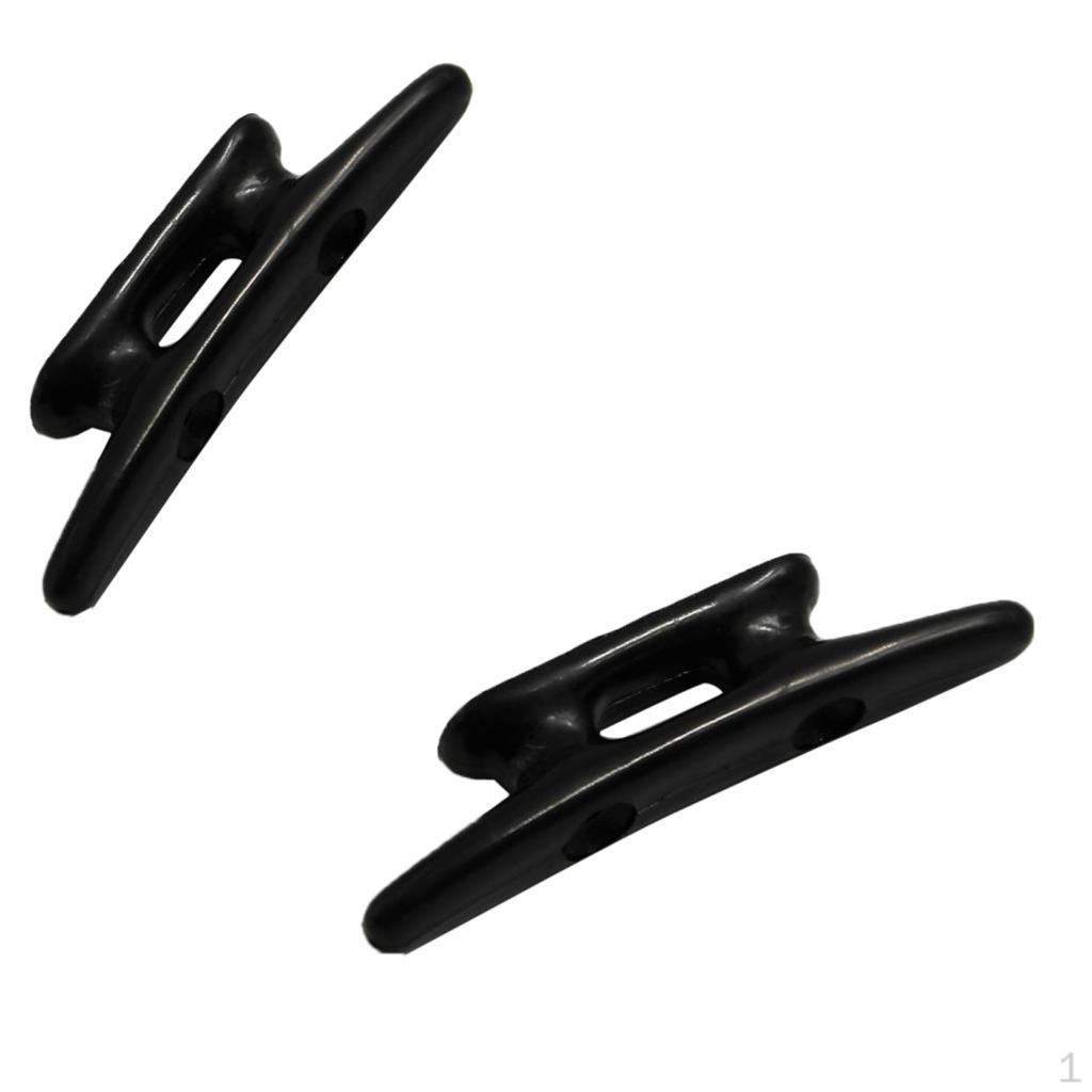 2pcs 3'' Black Nylon Closed Base Marine Boat & Dock 3 Inch Cleat
