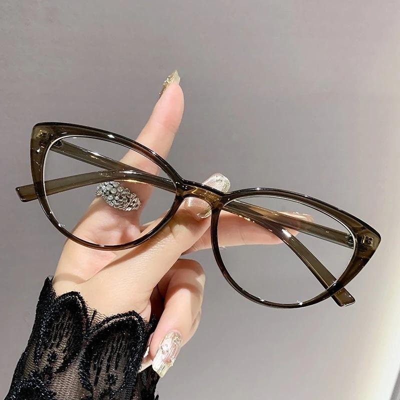 Vintage High-end Small Frame Reading Glasses Ultra Light Cat Eye Presbyopia Glasses Anti Blue Light Far Sight Eyewear 0 To +4.0