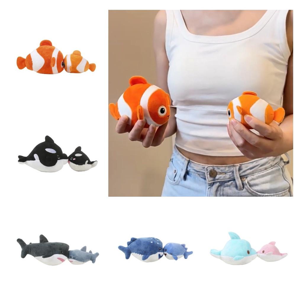 Kepelon Плюшевая игрушка Морское животное Милая рыба-клоун Акула и Дельфин Мягкие игрушки для детей Вибрирующие и пригодные для объятий!