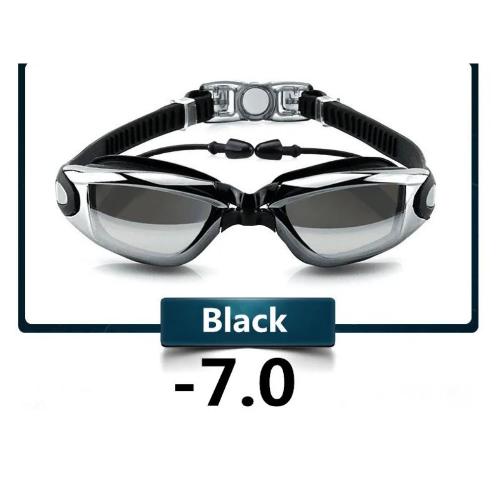 Anti Fog Professional Swimming Goggles Swimming Glasses Myopia with Earplugs Nose Clip Electroplate Waterproof Silicone Swim