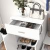 Shoe Rack with Coat Rack Combination for Entryway and Bedroom Wood 100x32x187cm White