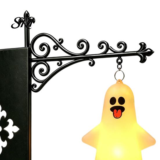 Portable Battery Powered Lamp Halloween Bookshelf Light, Vintage Metal Decorative Shelf Lamp, Miniature Chandelier for Bookcase Warm LED Nightlight