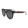 Classic Webbing Korean Plate Frame Round Sunglasses Women's Black