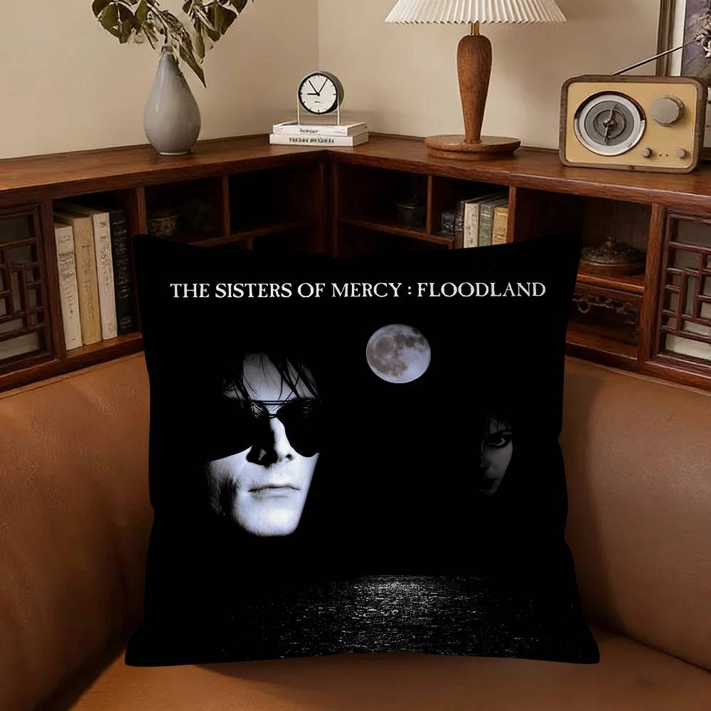 The SSisters Of MMercy Band Pillow Case Fashion Square Pillowcase Bedroom Sofa Room Ins Decoration Leisure