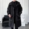 Windcoat Mens Autumn Spring And Mid Length Coat Korean Version Loose Hooded Cloak Top Autumn Mens Clothing