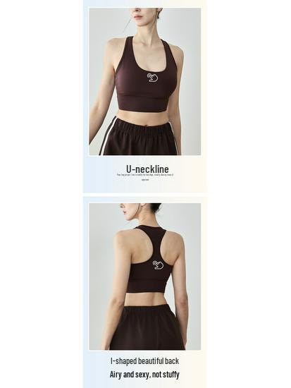 Женский летний утягивающий топ-бра для йоги с гоночной спинкой и нагрудными вкладышами - Красивый дизайн спины