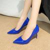 Туфли на высоком каблуке для женщин 2025 весна/осень Новые туфли-стилеты однотонные с острым носком и неглубоким вырезом элегантные удобные женские туфли