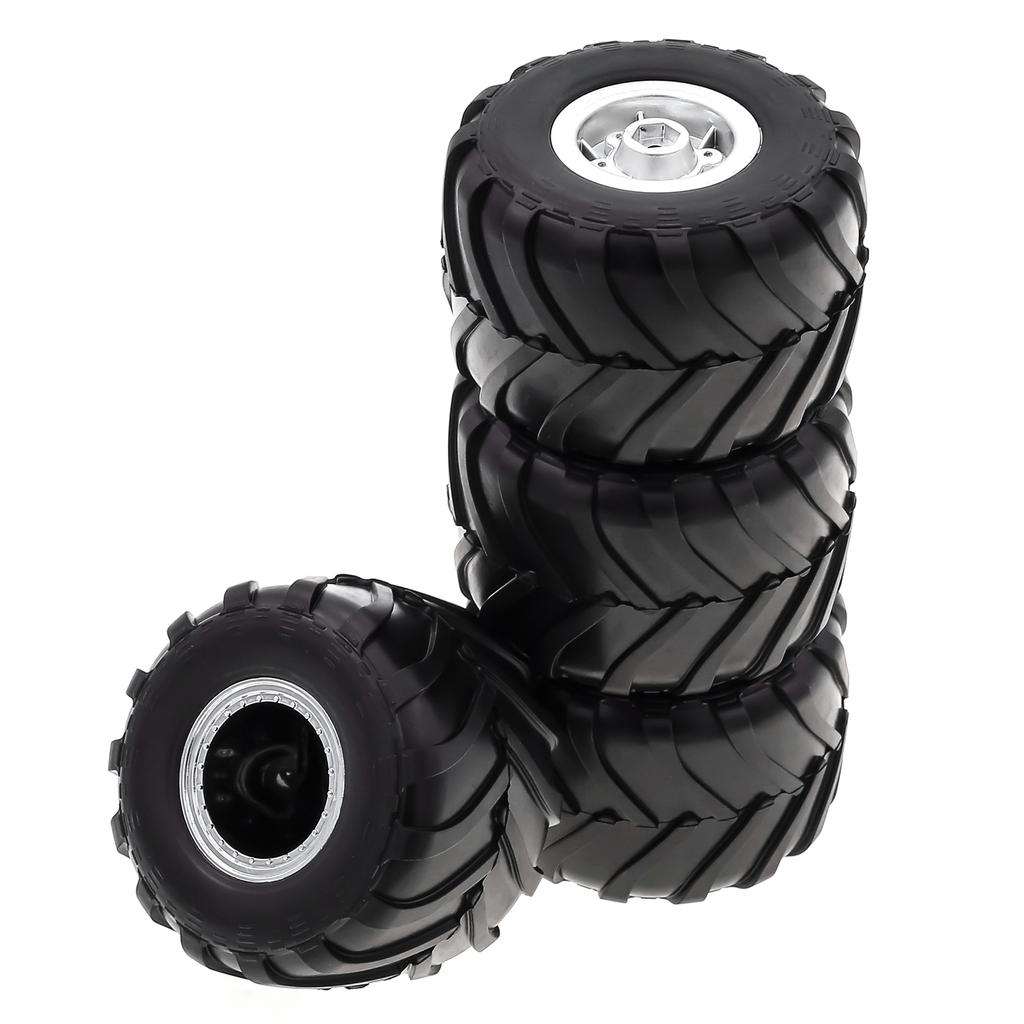 Remote Control Crawler Rubber Car Silvery Tires 4PCS 72*49mm Replacement for Axial SCX24 FMS FCX24 AX241 24 Remote