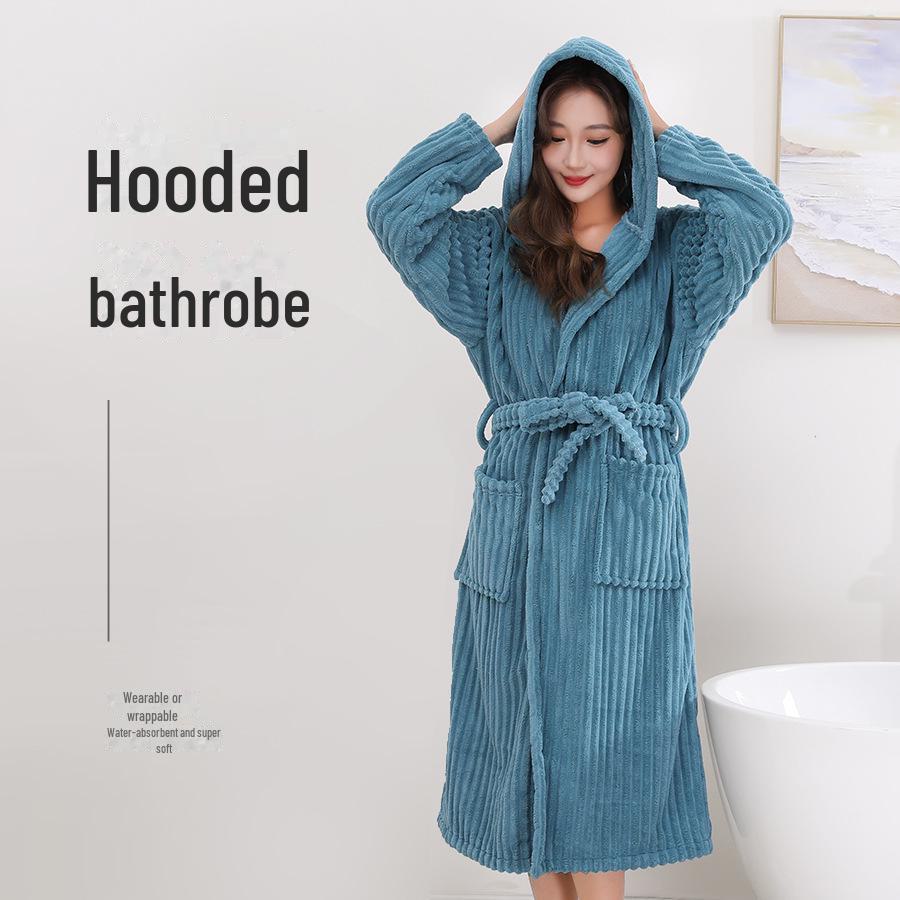 Мягкий коралловый флисовый банный халат для пары: Впитывающее воду, носимое полотенце, сексуальная домашняя пижама для взрослых