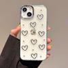 Роскошный блестящий чехол для телефона с сердечком для iPhone 16 15 14 13 12 11 Pro Max Plus Прозрачная мягкая противоударная бамперная накладка