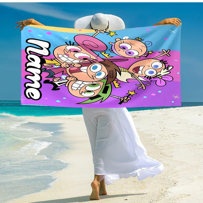 Personalized customized proof beach towel with Dexter's Laboratory pattern - soft, absorbent, quick-drying, perfect swimming, camping&bathing