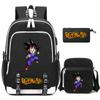 3Pcs/set Anime Dragon Ball Backpack Children Teenager Cartoon Bagpack School Bag Waterproof Student Boy Girl Schoolbag Backpack