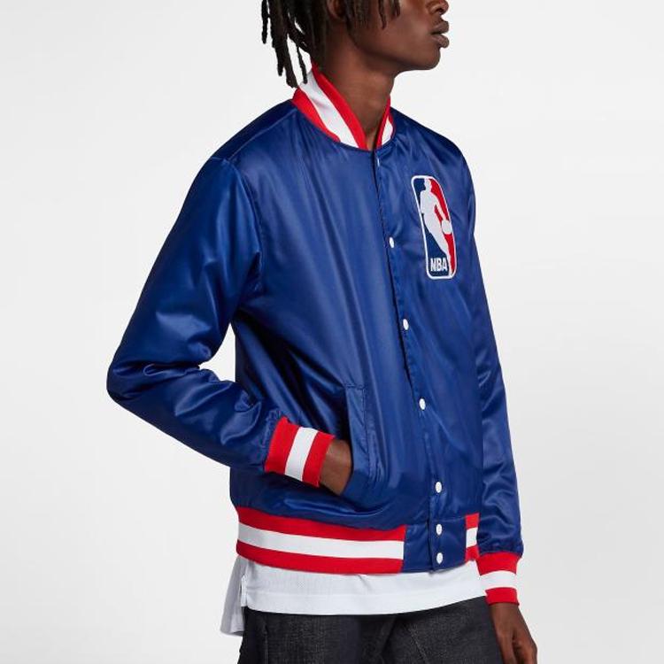 Nike SB X NBA Padded Skateboard Bomber Jacket Men Outerwear Blue AH3393-455