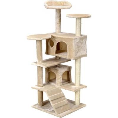 Когтеточка-дерево для кошек - VIKING CHOICE - XXL - Бежевый - 131 x 58 x 50 см - 7 спальных мест