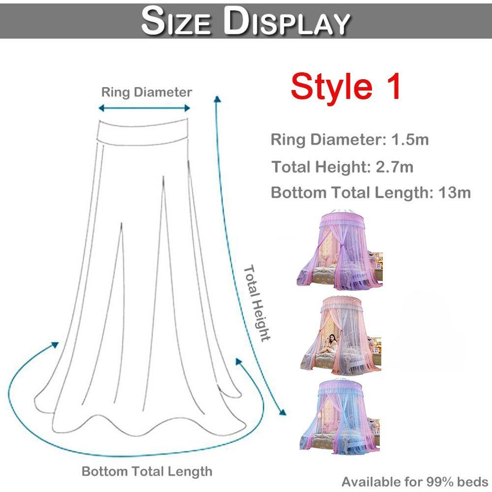 Luxury Pleated Lace Mesh Dome Queen Size Bed Canopy Mosquito Net Bedding Article Bed Tent