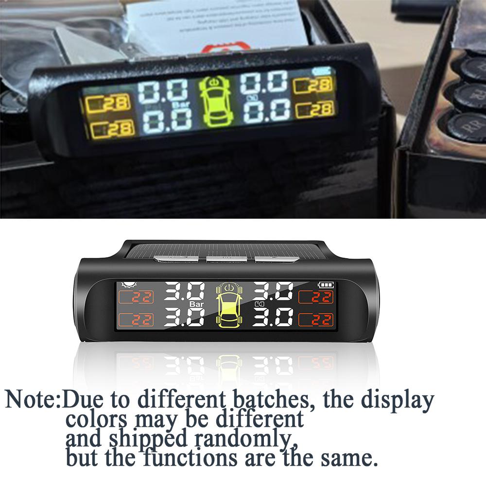 TPMS Солнечный датчик давления в шинах Система контроля давления в шинах автомобиля с 4 внутренними/внешними датчиками TMPS
