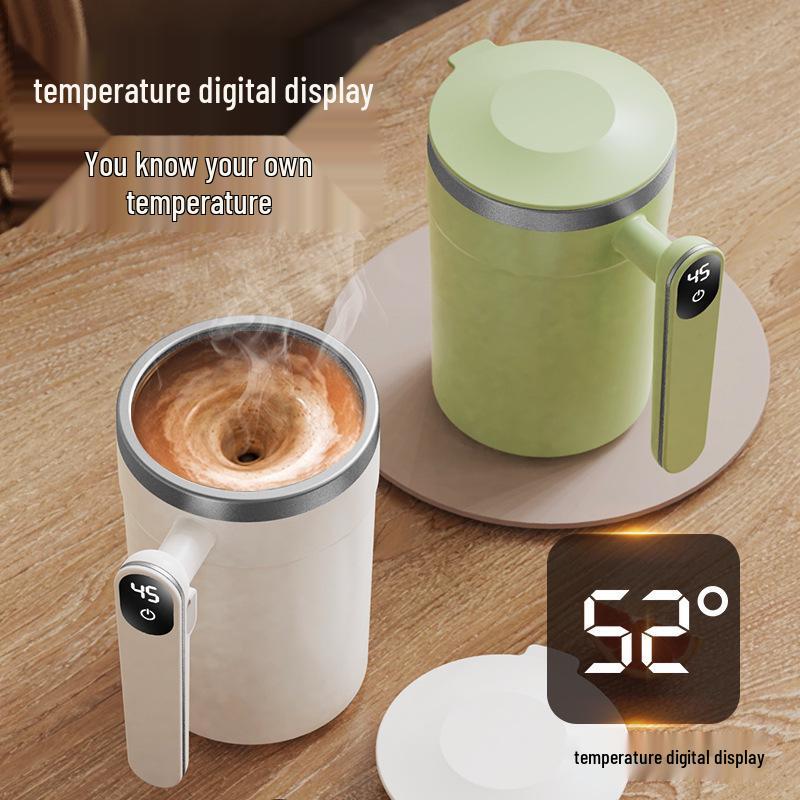 Automatic Temperature Display Magnetic Stirring Cup for Coffee and Soy Milk