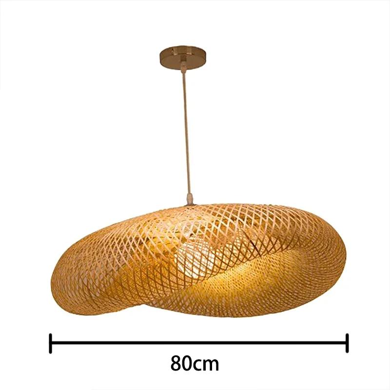 JOYINLED Extra Large Hand Woven Bamboo Pendant Light, Natural Farmhouse Chandelier for Living Room Kitchen Island Restaurant