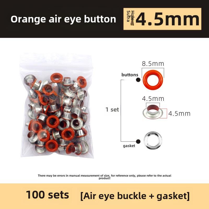 Набор из 200 металлических люверсов 10 цветов диаметром 5 мм с плоскогубцами